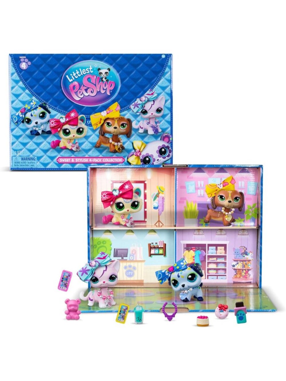Sweet & Stylish Littlest Pet Shop Bundle Set - Series 4 Gen 7 Collectible Toy